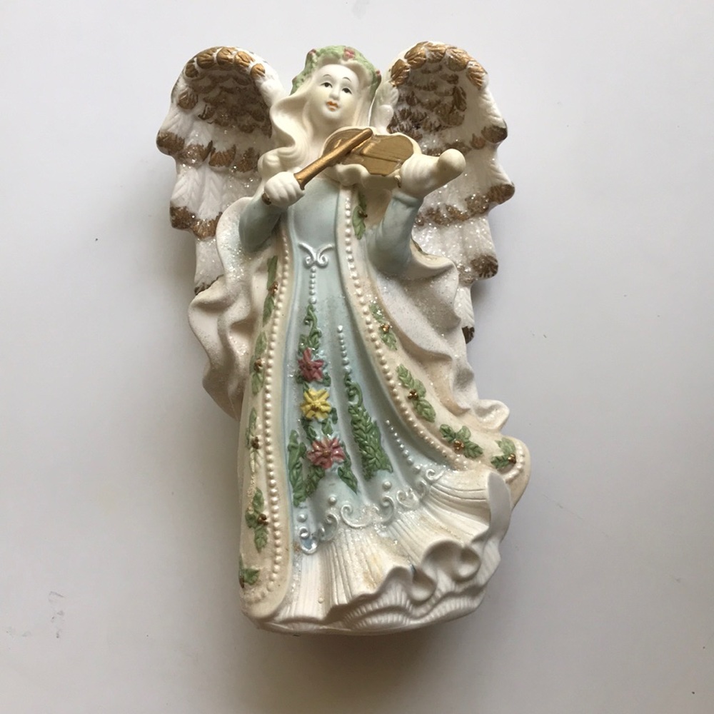 Vintage clay angel statue